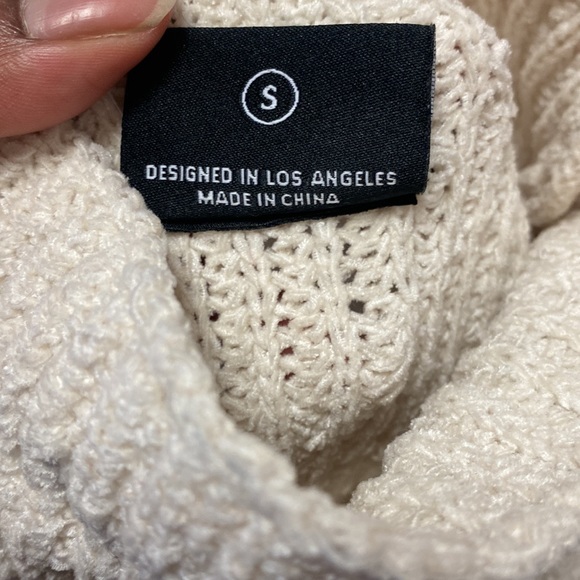 Miou Muse Women's Ivory Ribbed Soft and Cozy Knit Turtleneck Sweater - Picture 6 of 9